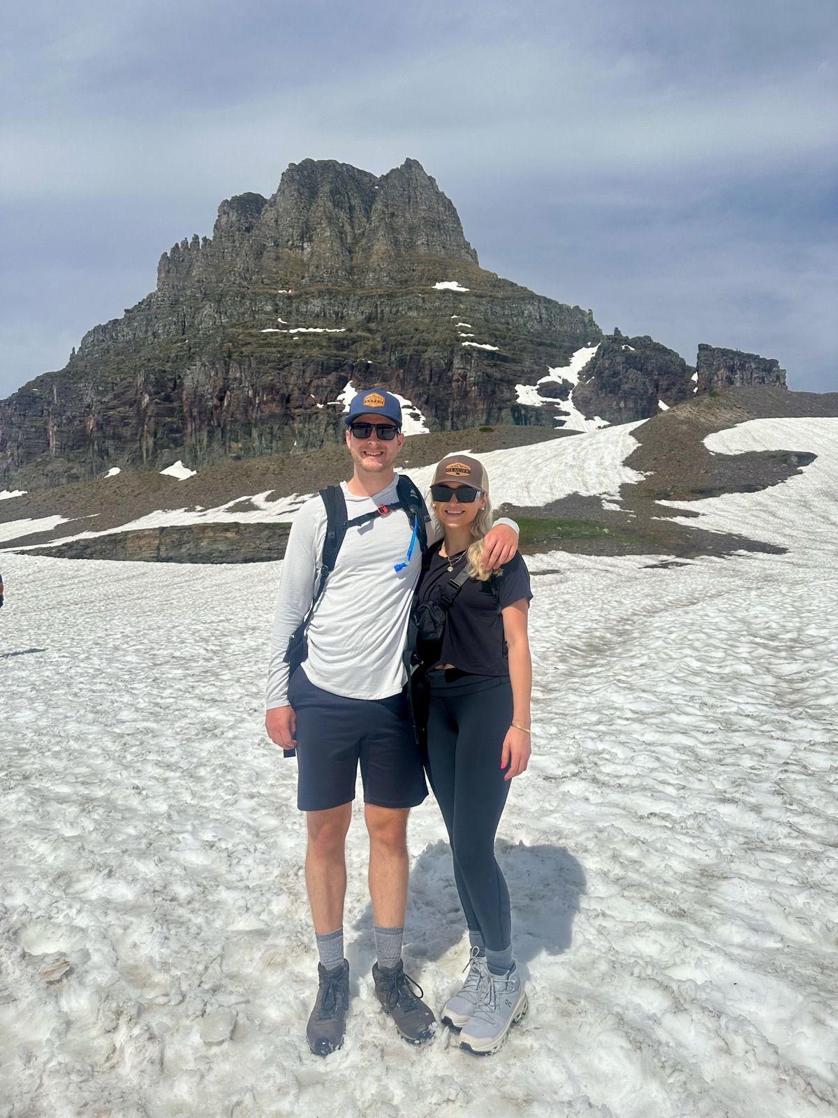 Hope and Patrick hiking at Glacier National Park