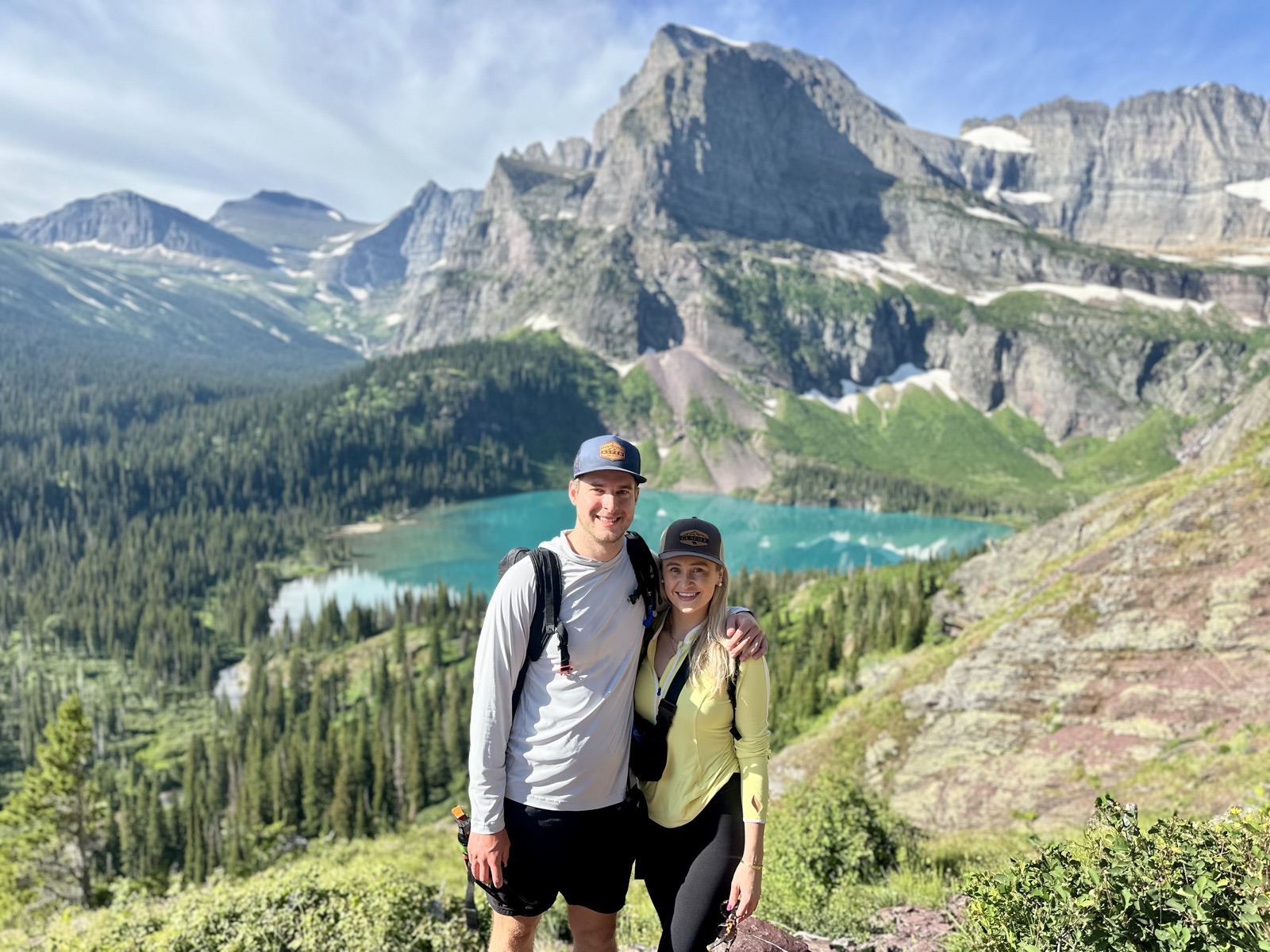 Hope and Patrick hiking at Glacier National Park